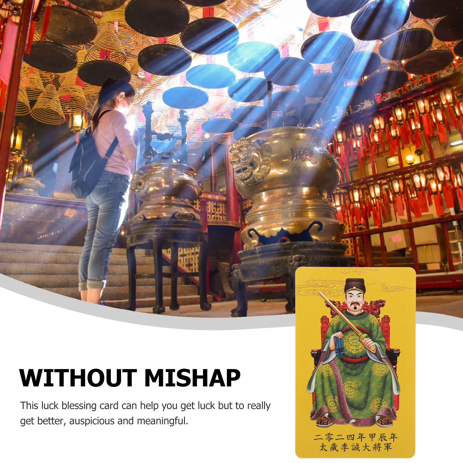 

Exquisite Pvc Taisui Blessing Card Lightweight Amulet For Wallet Purse Protection Chinese Fengshui Auspicious Card Party Decor