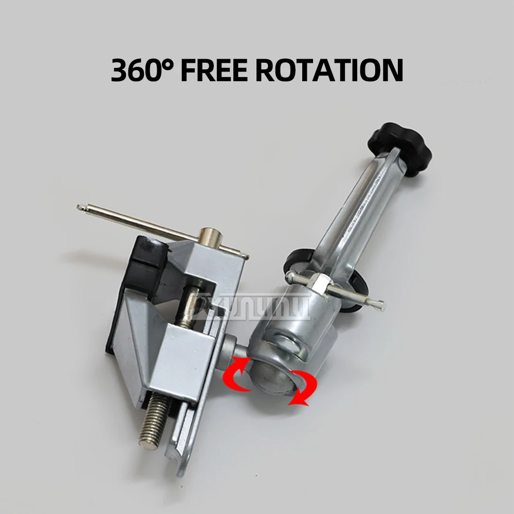 Soporte giratorio Universal de doble uso con llave, tornillo de Banco de aleación de aluminio, rotación de 360 grados
