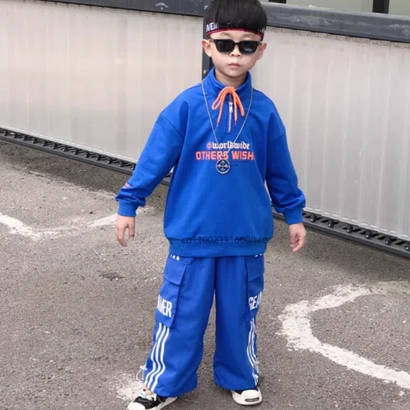 Ensemble de danse de rue pour enfants, veste de marque tendance pour enfants, défilé de mode personnalisé pour filles, robe de spectacle Hip Hop pour garçons
