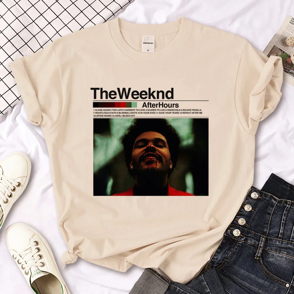 

the Weeknd tshirt women Japanese graphic top girl Japanese manga y2k clothing