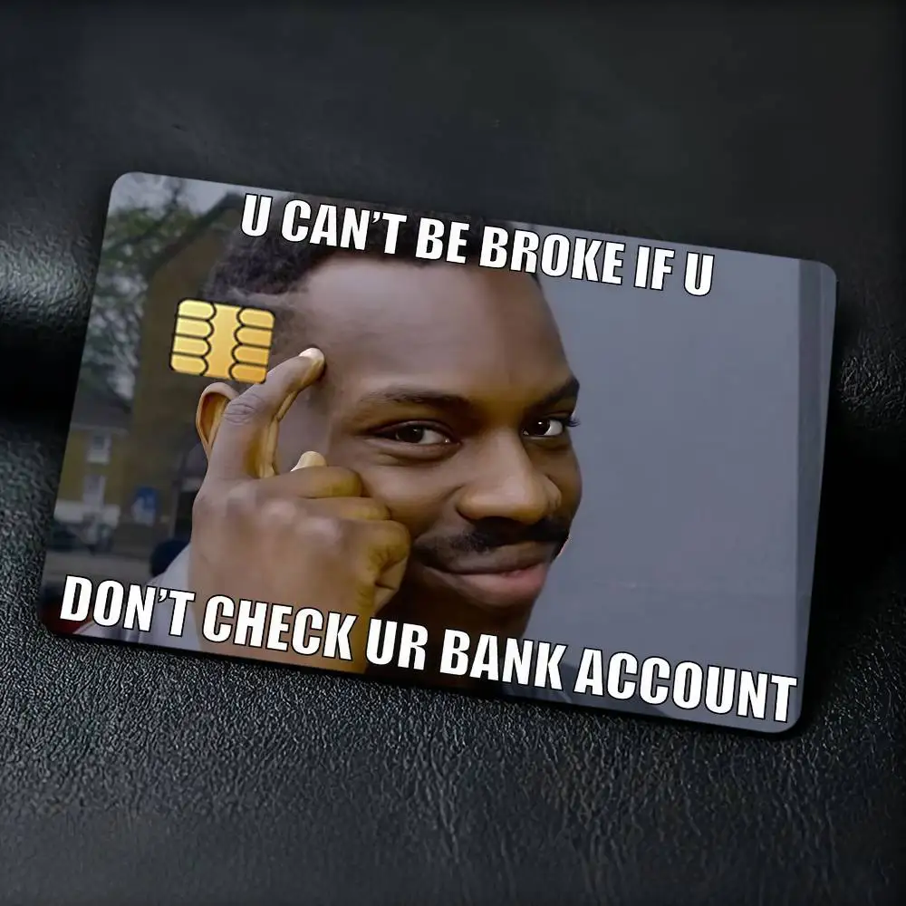 Thinker Guy meme Credit Card Stickers Skin For Bank Debit Decorative Protection Scratch-resistant Gift 4PCS