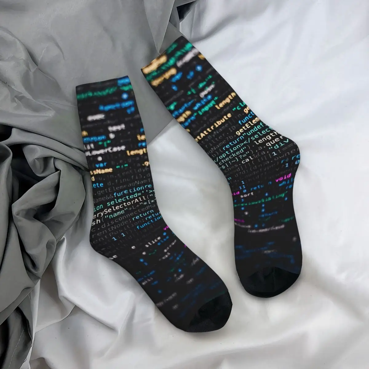 Lustig männer Socken Software Code Vintage Harajuku Codierung Geek Entwickler CPU Hüfte Hop Neuheit Crew Verrückte Socke Geschenk Muster gedruckt