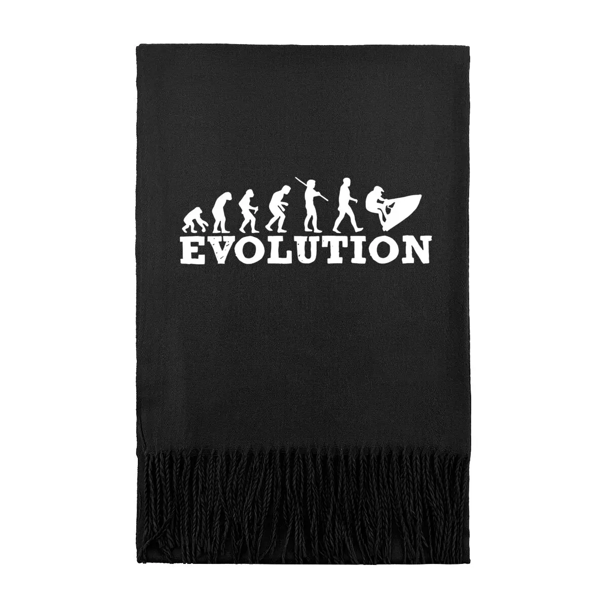 

«Evolution Stages» — модный длинный теплый шарф с юмористическим рисунком — совершенно новый дизайн для укладки холодного сезона