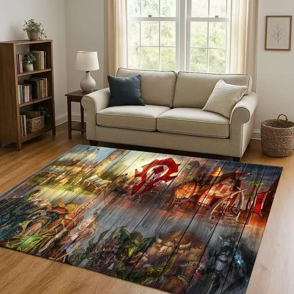 HD WOW World of Warcraft Game Demon Hunter Arthas Living Room Non-Slip Area Rug Carpet for Bedroom Playroom Sofa,Home Doormat