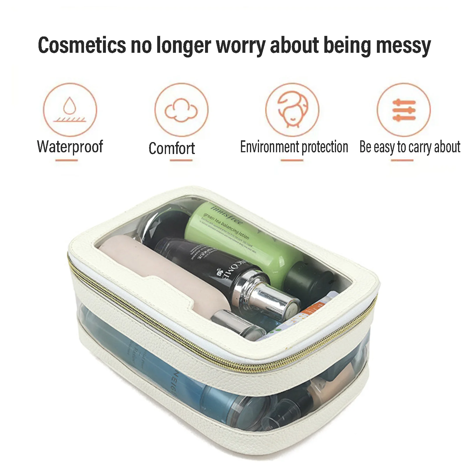 Cosmetic Makeup Wash Bag Large Capacity Transparent Make Up Organiser for Cosmetics Toiletries Skin Care