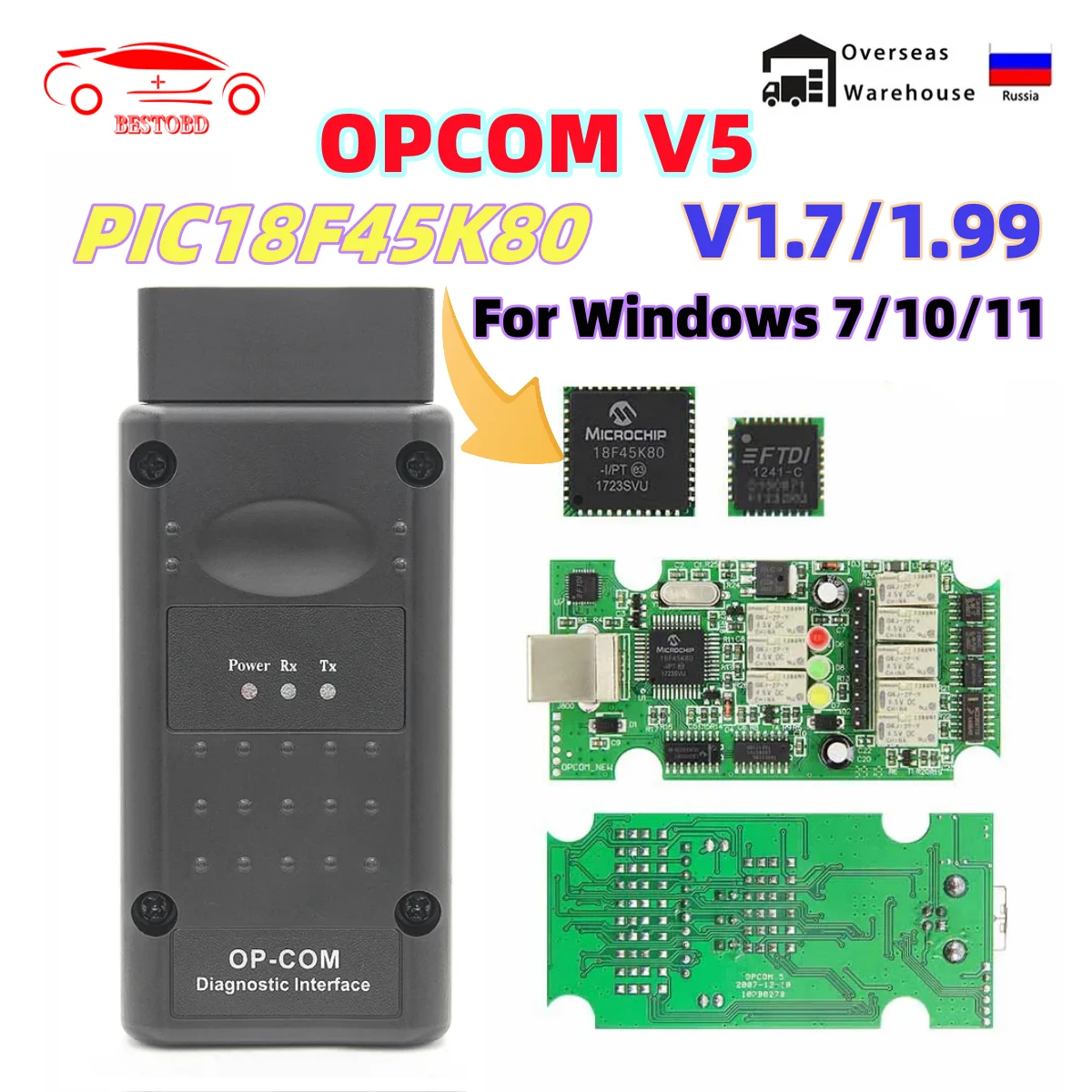 Newest For Opel 2021 OPCOM 1.99 OP-COM CAN BUS OBD2 Scanner OP COM V1.7 PIC18F45K80 Firmware 1.99 Professional Diagnostic Tool