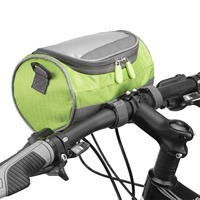 A37Q-2 Pcs Outdoor Bicycle Handlebar Bag 5L Waterproof Bag Road Bike Front Tube Handlebar Bag, Black & Pink