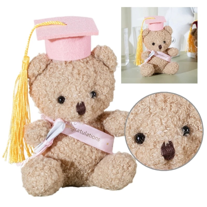 Stuffed Bear in Graduation Hat Bachelors Graduation Hat Commencements Gift Graduation Bear Toy