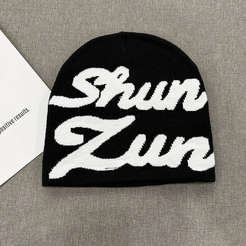 New Letter Jacquard Beanies Women Men Skullcap Autumn Winter Outdoor Skiing Keep Warm Knit Hats Unisex Hiphop Cycling Cold Hat