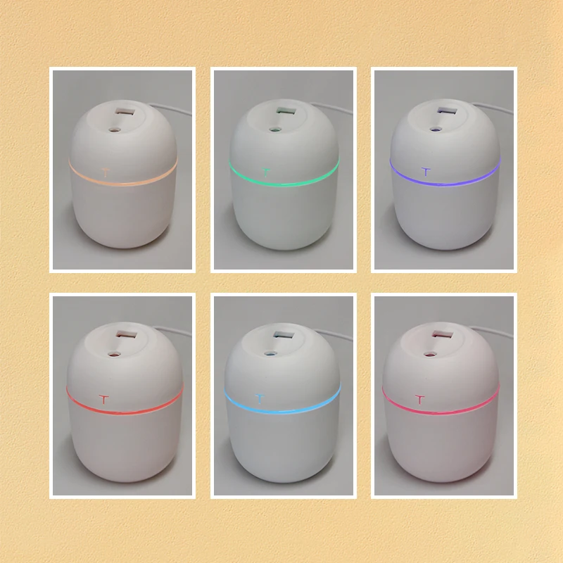 2pcs Mini USB Aroma Diffuser 220ml Ultrasonic Air Humidifiers Mute Car Diffuser Portable Essential Oil Diffuser with LED Lights