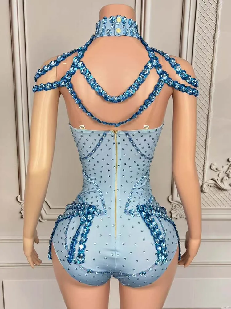 جودة عالية الساخن ختم ملصق مثير معلقة الرقبة بذلة مرنة 2025 موضة جديدة مخصصة الملابس النسائية