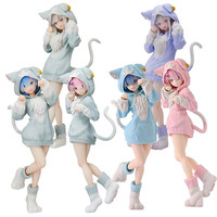 Re Zero Emilia Rem Ram Puck Starting Life in Another World From Zero PVC Action Figure Model Doll Toys