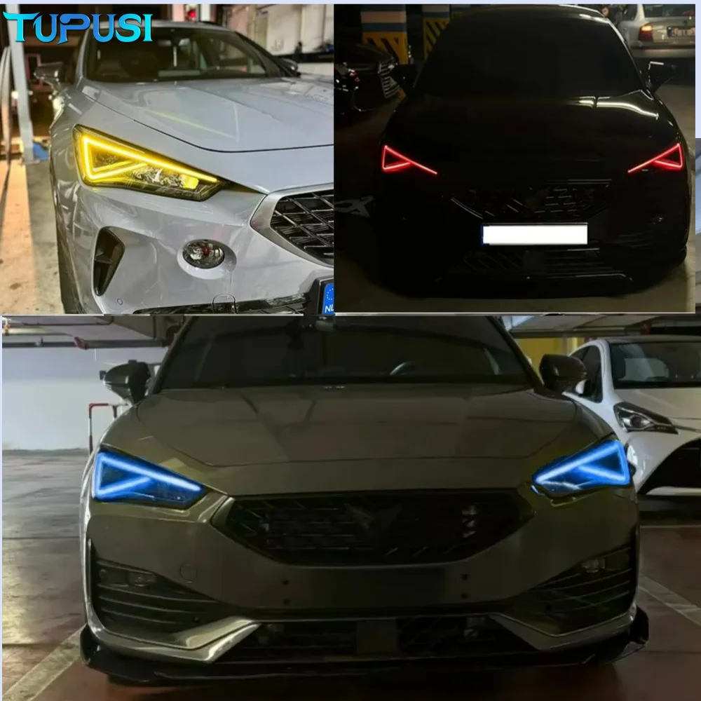 2PCS Red White Yellow Blue DRL LED Boards For SEAT Leon MK4 2020-2024 Daytime Running Light Headlight Module Repair