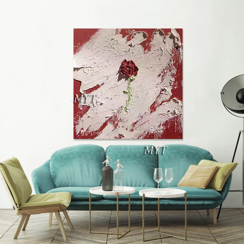 

Flower Oil Paintings Abstract Art Canvas Roll Frameless Acrylic Textured Wall Poster, Decorative Pictures For Living Room