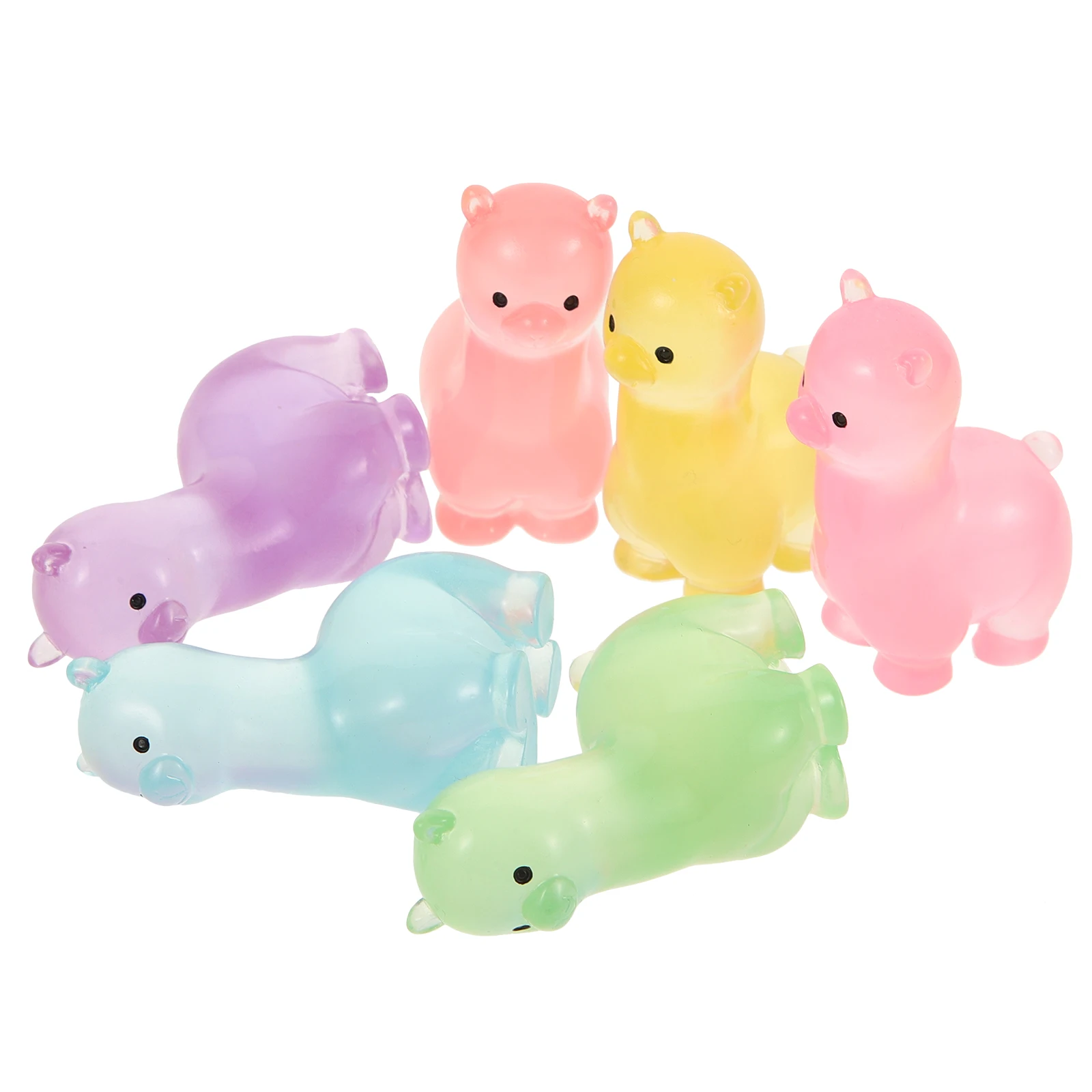 12PCS Mini Alpacas Glow At Dark Fairy Garden Decoration Luminous Alpaca Figurines Miniature Desk Ornaments Kawaii Home Decor