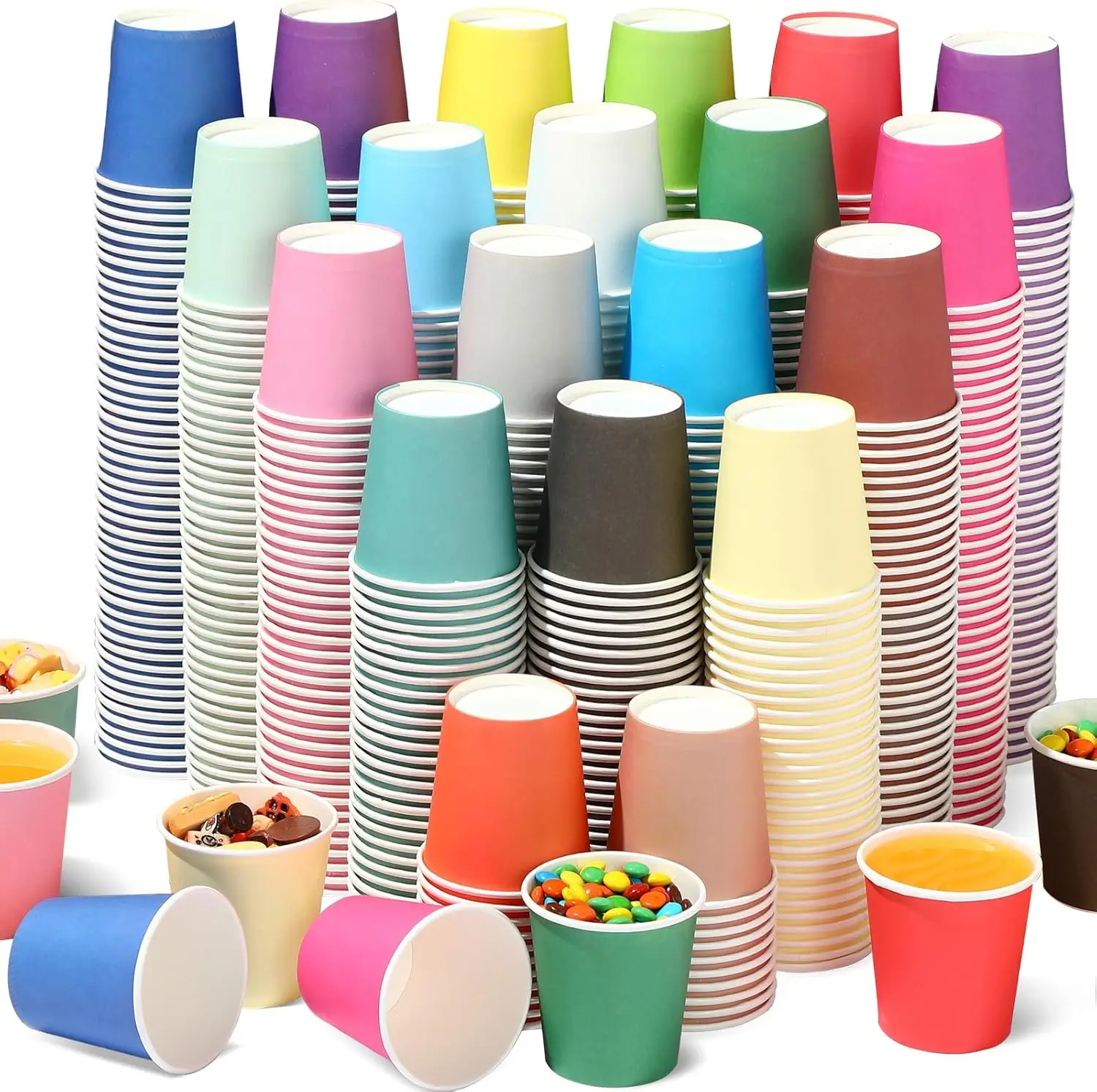

1000 Pieces 4 oz small Paper Cups Colorful Disposable Mouthwash Cups for Bathroom Drinking Espresso Coffee Beverage Holi