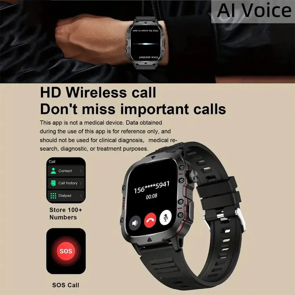 2024 Men\'s Smart Watch Bluetooth Call AI Voice 100+ Sport Modes 420mAh Big Battery Sports Waterproof Smart Watch for Android IOS