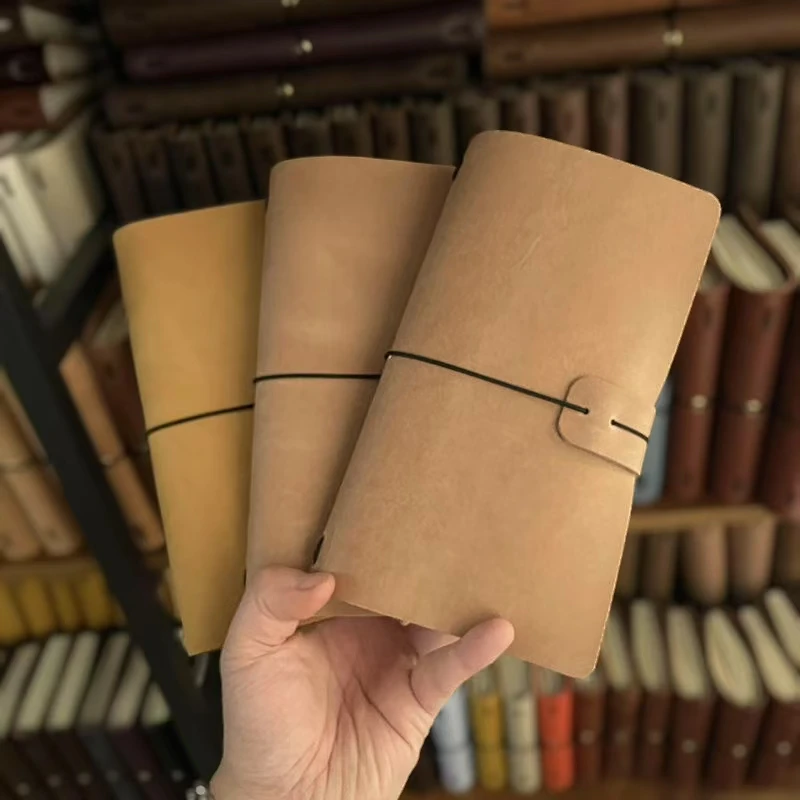 Caderno de viajante de couro genuíno feito à mão de couro vintage - Planejador de diário flexível para ideias de presente de viajantes