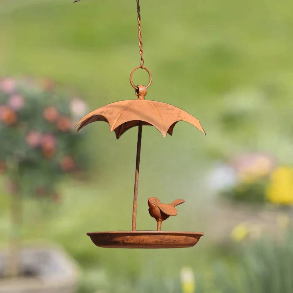 

Wall Mounted Metal Bird Feeder Garden Porch Iron Construction Weather Resistant Easy To Install Sturdy Outdoor Use