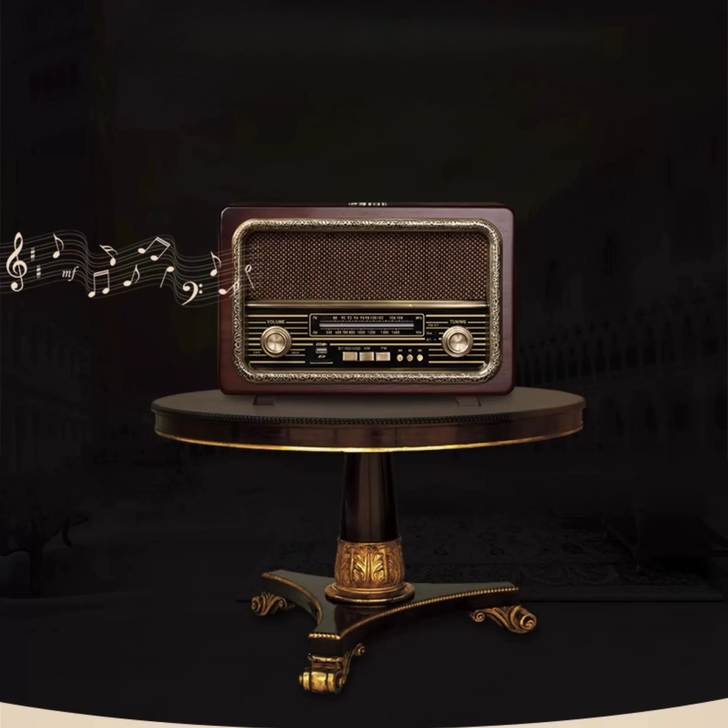 

Berlin Baron Retro Radio Stereo Desktop High-End Bluetooth Speaker