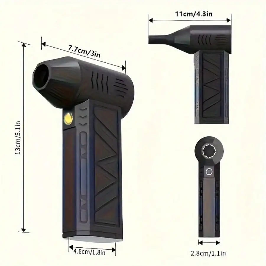 Portable Turbo Jet Blower Fan, 130,000 RPM High-Speed Turbo Fan, Compact, Lightweight, And Rechargeable Design, With USB For Car Drying, Cleaning, Camping, Outdoor Barbecue Ignition, Etc.