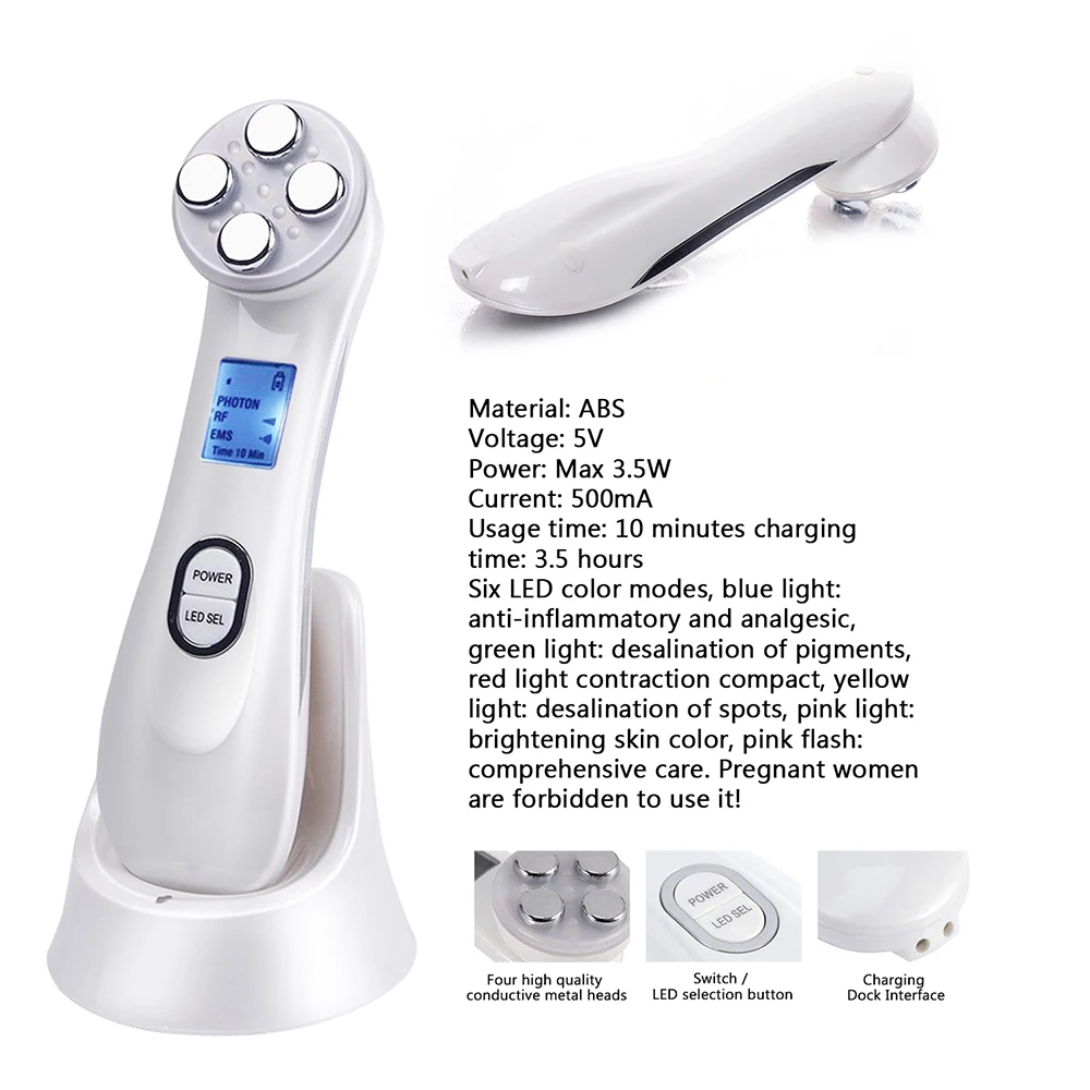 LED Photon Face Lifting Draai Rimpel Verwijderen Huidverzorging Gezicht Massager Gezichtsschoonheid Rf Radiofrequentie Apparaat