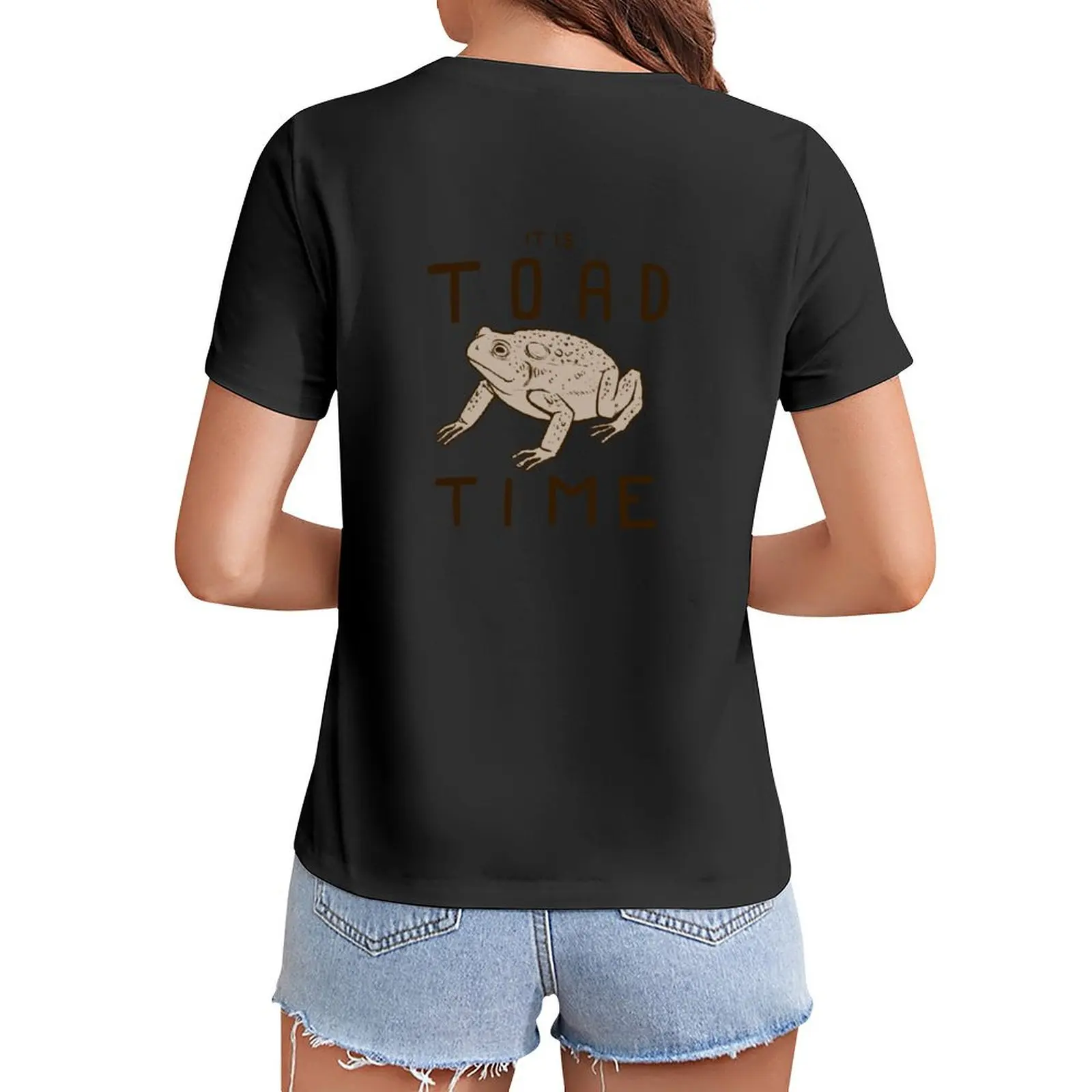 

it is toad time T-Shirt aesthetic clothes oversized customizeds tops for Women