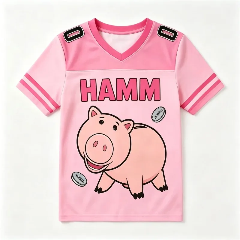 Kids Rex Football Jersey T‑Shirt Toy Story Print Short Sleeve Sport Tee Boys Girls Cartoon Anime Sportswear Casual Children Tops view 3