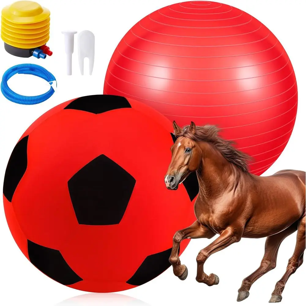 

Anti-Burst 48 Inch Giant Herding Ball with Cover, Red-Black, Pump Included for Large Pet Entertainment