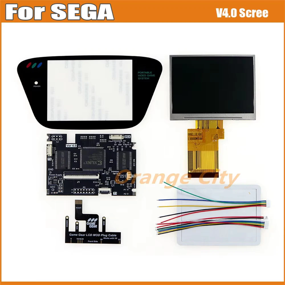 Pour Sega Game Gear écran lcd V4.0 pour SEGA Game Gear GG luminosité réglable Support VGA sortie Mod HighLit LCD Kits