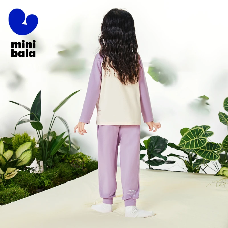 Mini Bala Home Suit Children Home Clothes Baby Moisture Absorbent Breathable Autumn Clothes and Pajamas Suit image 6