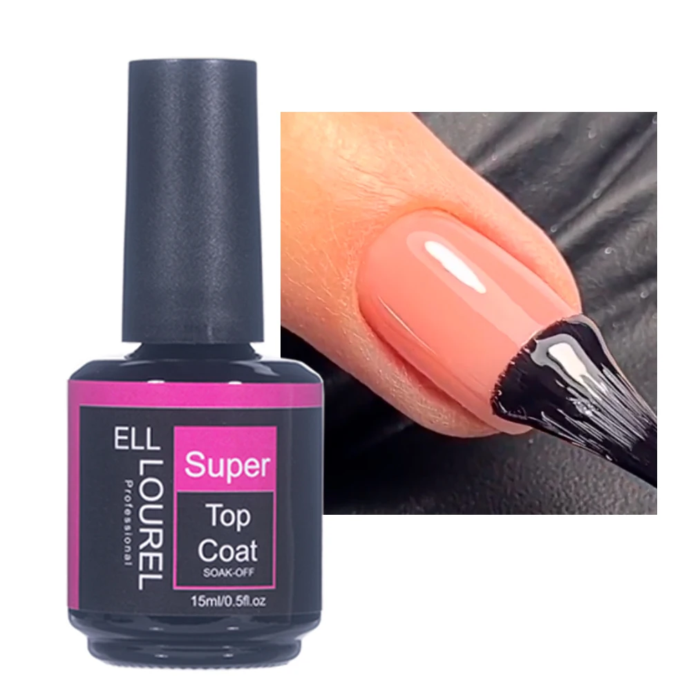 Ell Lourel 30 Soorten Base Coat Top Coat Geen Veeg Uv Gel 15Ml Semi Permanente Glitter Gehard Top Multi-Functie Gel Nagellak