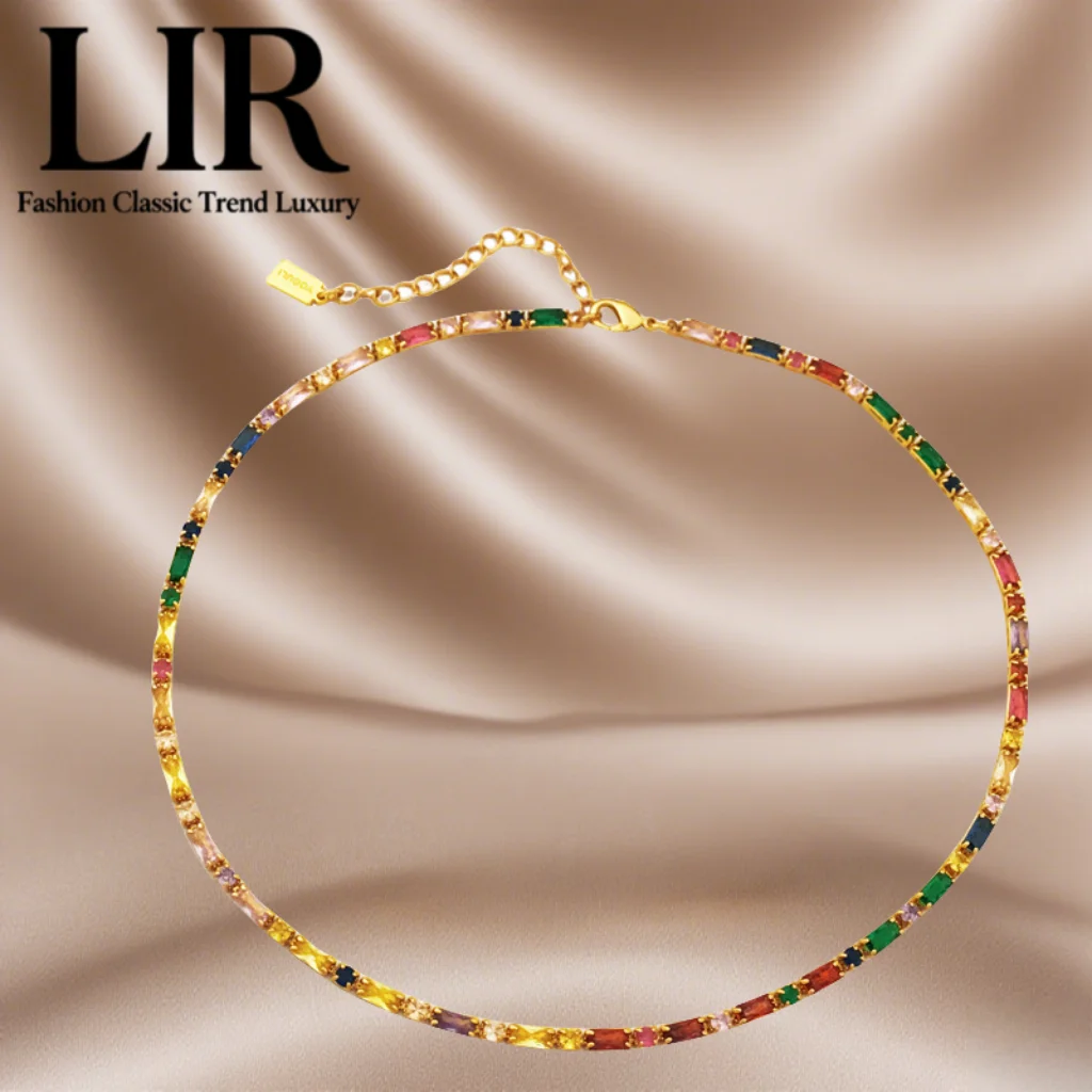 

Новое женское ожерелье LIR 2025: красочная инкрустация цирконом, ослепительные цветовые комбинации