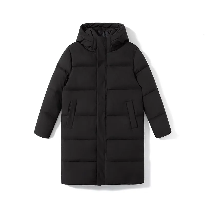 Winter Herrenmode Kapuzen Daunen jacke lange lässig locker warm wind dicht Mantel Männer solide weiße Enten Daunen jacken Paar Outwear