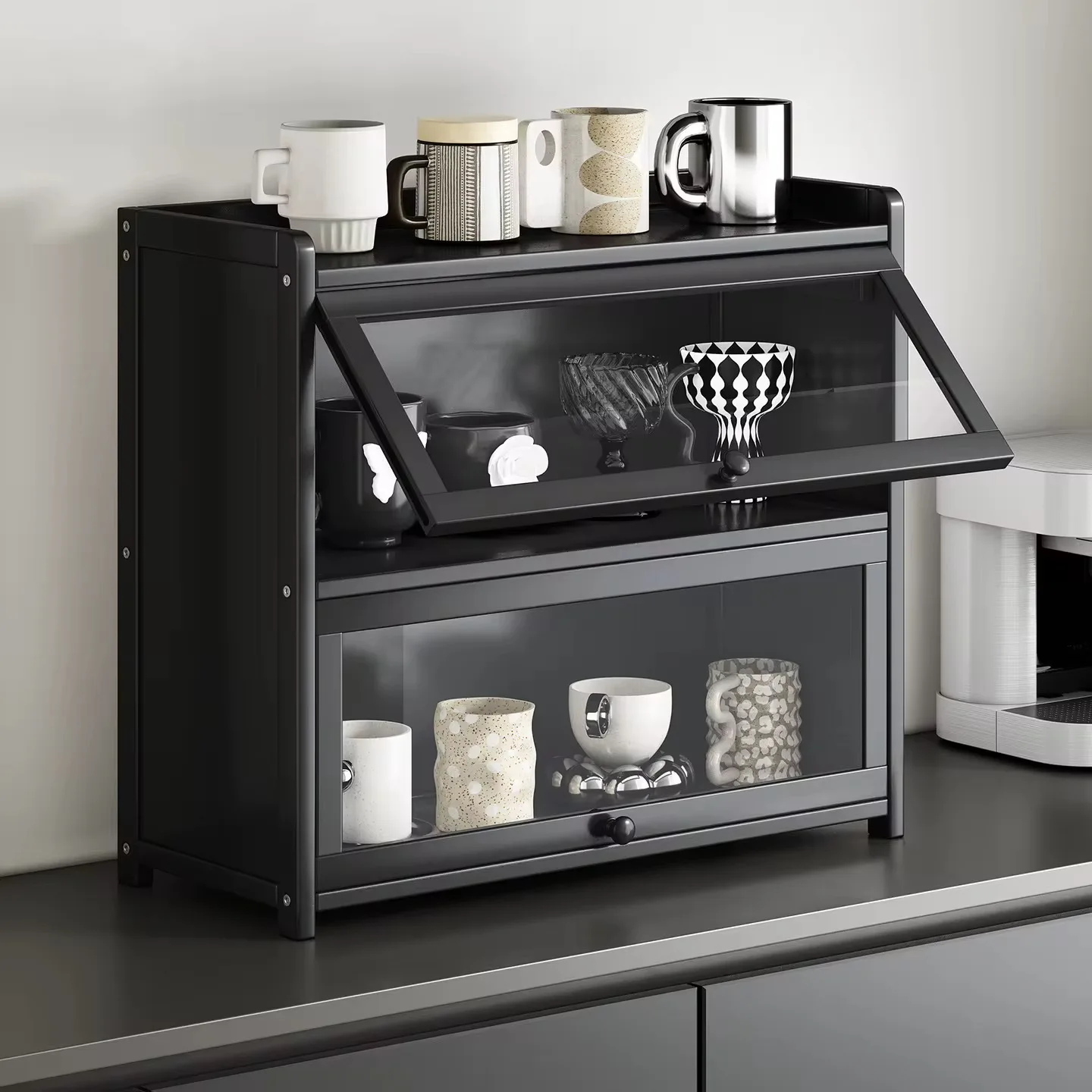 Storage Box for Kitchen Countertop Double Decker Large Homemade Front Opening Vintage Tall Fruit Veg Cupboard Keep Fresh