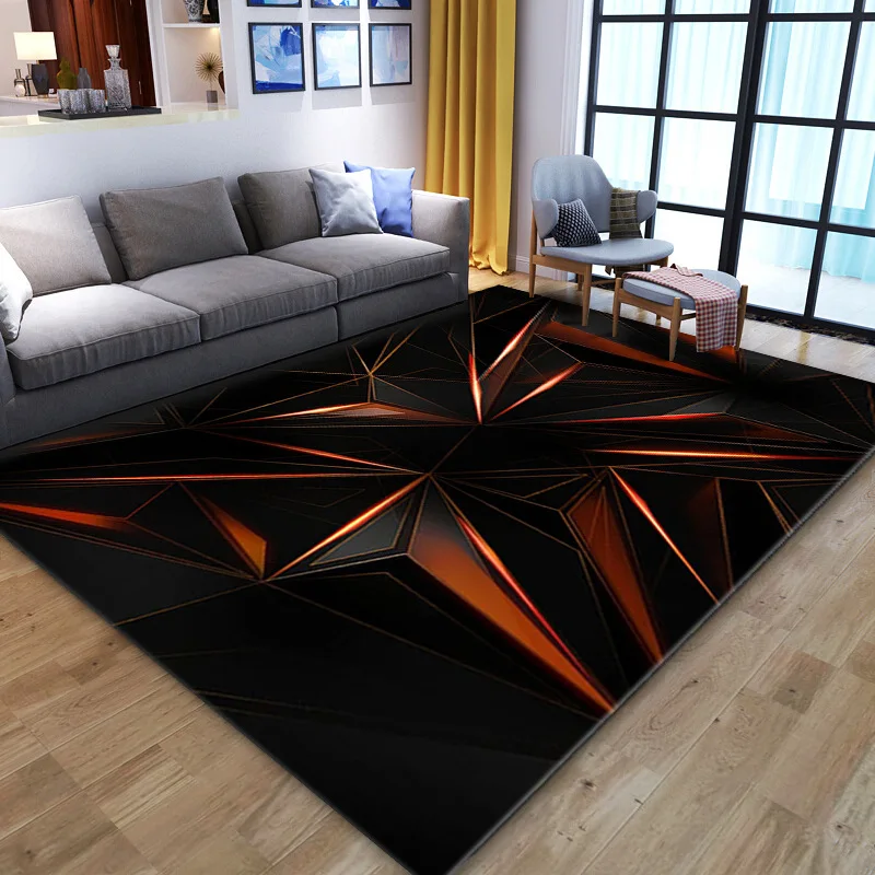 Texture Luxury Rug  Non-Slip Carpet for Living Room Bedroom Gaming Room Floor Mat Home Decor