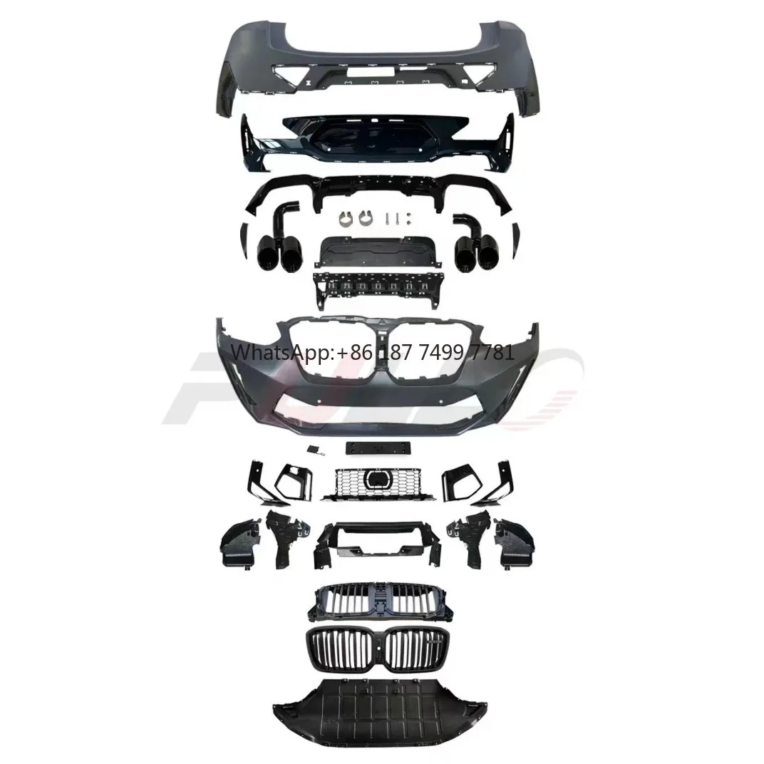 

Car BodyKit for . X4 G02 2018-2021 Upgrade to X4M LCI 2022+ Bodykit with Front and Rear Bumper Assembly Grille Tail Throat