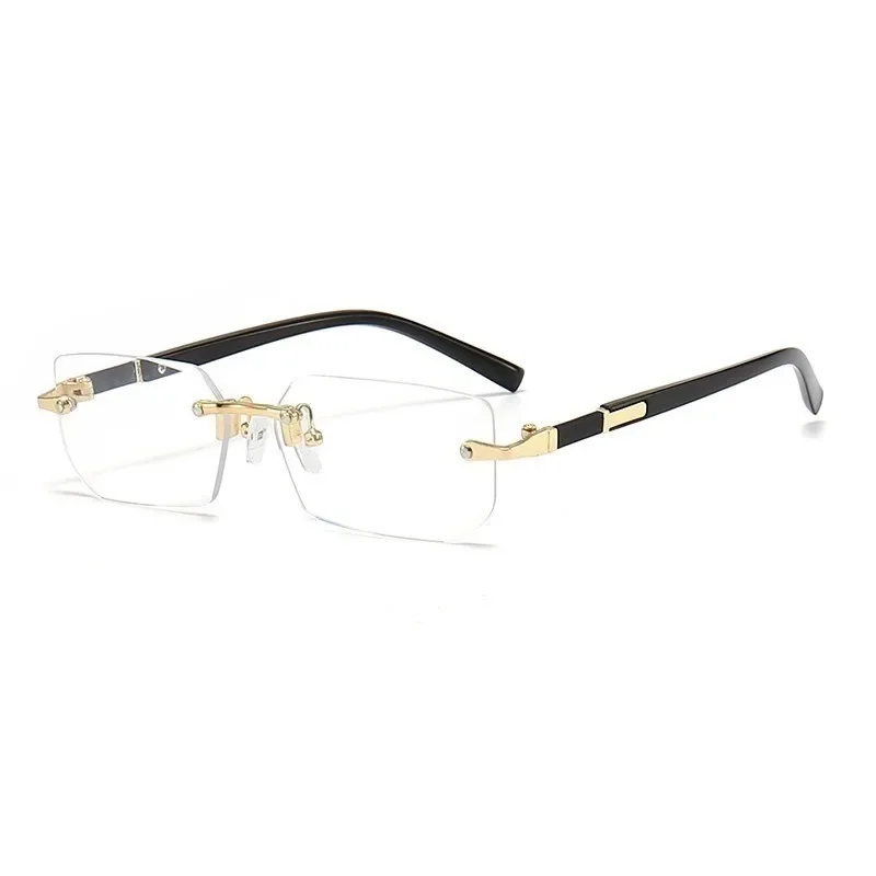 Retro Sonnenbrille Männer Marke Designer Mode Randlose Sonnenbrille Shades Schneiden Objektiv Damen Rahmenlose Brillen – Detail 6