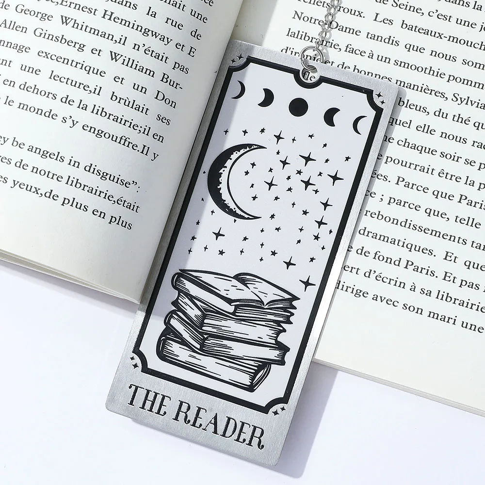 

THE READER Skull Reading Bookmark Metal Stainless Steel Bookmarks