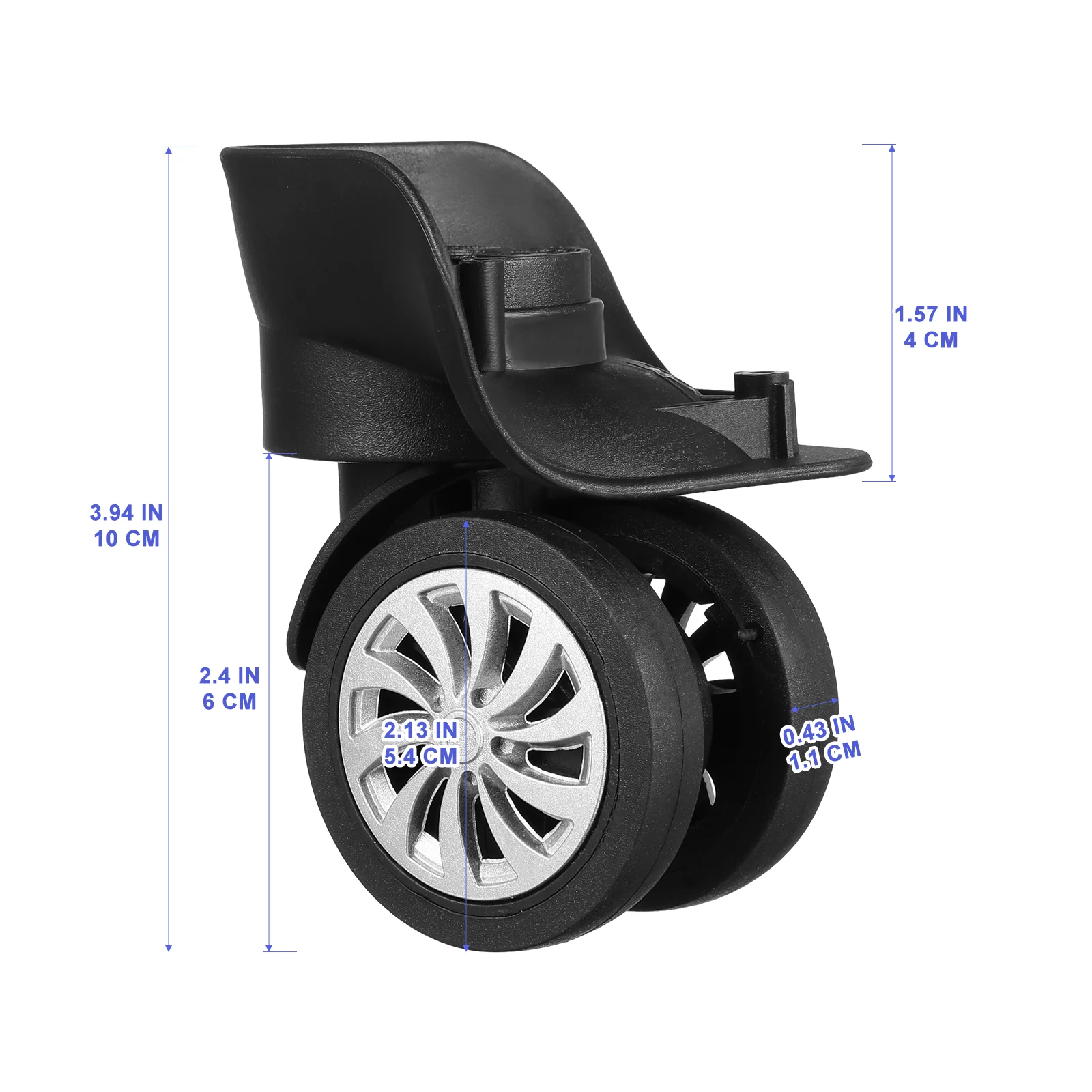 4 ชิ้น Universal Wheel Carrier กระเป๋าเดินทางล้อเปลี่ยนกระเป๋าเดินทาง Dolly อะไหล่หมุนยางเงียบกระเป๋าล้อ