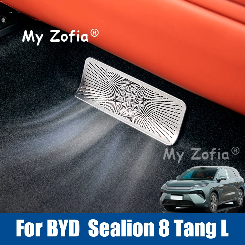 

For BYD Sealion 8 TANG L 2025 2026 Car Stainless steel Under Seat Air Outlet Flow Vent Intake Grille Protect Cover Accessories
