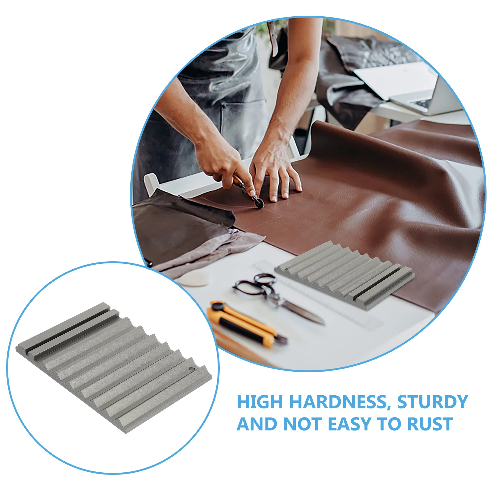 

Aluminum Alloy Edge Beveler Sharpener 9-Slot Multi Groove Design Sandpaper Holder For Leathercrafts Tools Skiving