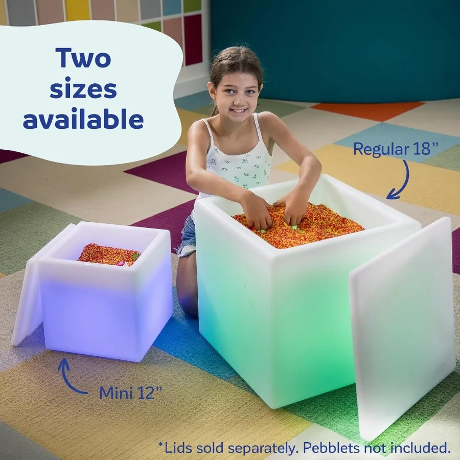 Tavolo con sabbia a LED LimeLite Tavolo con contenitore sensoriale illuminato a 17 colori per riso con sabbia e altri articoli di gioco sensoriale Tavolo sensoriale da 18 pollici