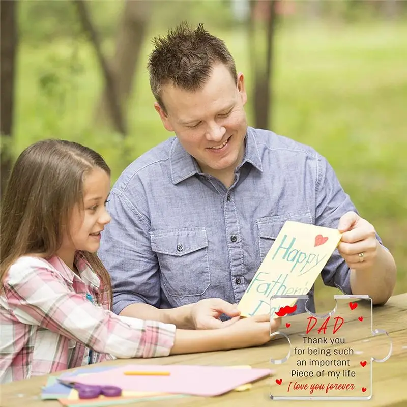 2026 + 2 قطعة هدايا للأب من ابنة ابن زوجة الآباء يوم أبي هدايا أبي أفكار هدية عيد ميلاد ، هدايا الأب كتلة أكريليك