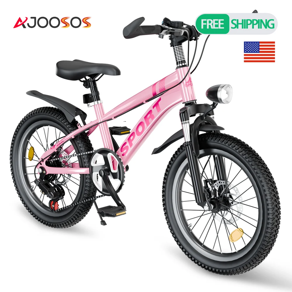 20/24インチ キッズマウンテンバイク 7段変速 デュアルディスクブレーキ ショックアブソーバー付きフロントフォーク LEDライト付き 男の子＆女の子向け 7歳以上のおもちゃ