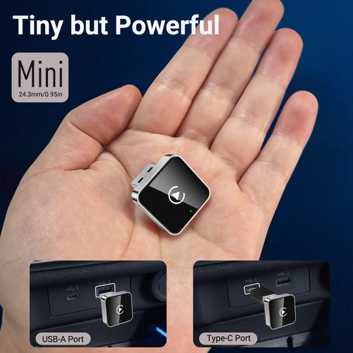 Imagen 2 del producto Adaptador inalámbrico Carplay/Android Auto, Dongle inteligente WiFi de 5GHz, 2 en 1, para Volvo, Benz, Audi, Kia, Hyundai, VW, Mazda, Cadillac, MG, Peugeot