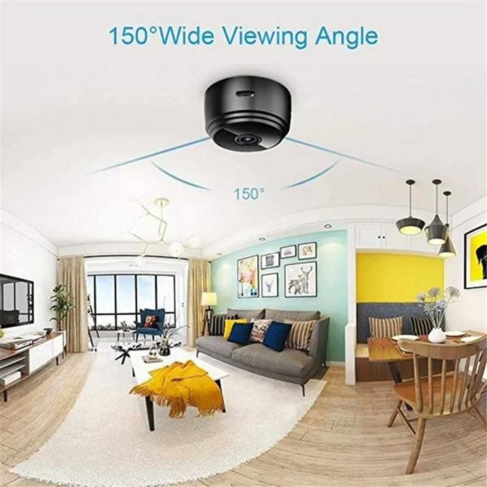 Kamera Mini WiFi HD 1080P, kamera keamanan rumah portabel, kamera pengasuh kecil dalam dan luar ruangan, perekam gerakan