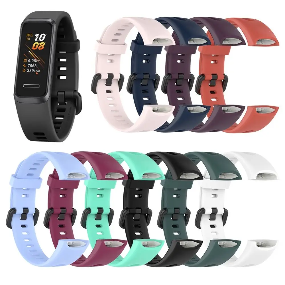 1PC For HUAWEI Band 4 ADS-B29/Honor Band 5i  ADS-B19 Soft Sports Silicone Strap Replacement Watch Band Buckle Wrist Strap