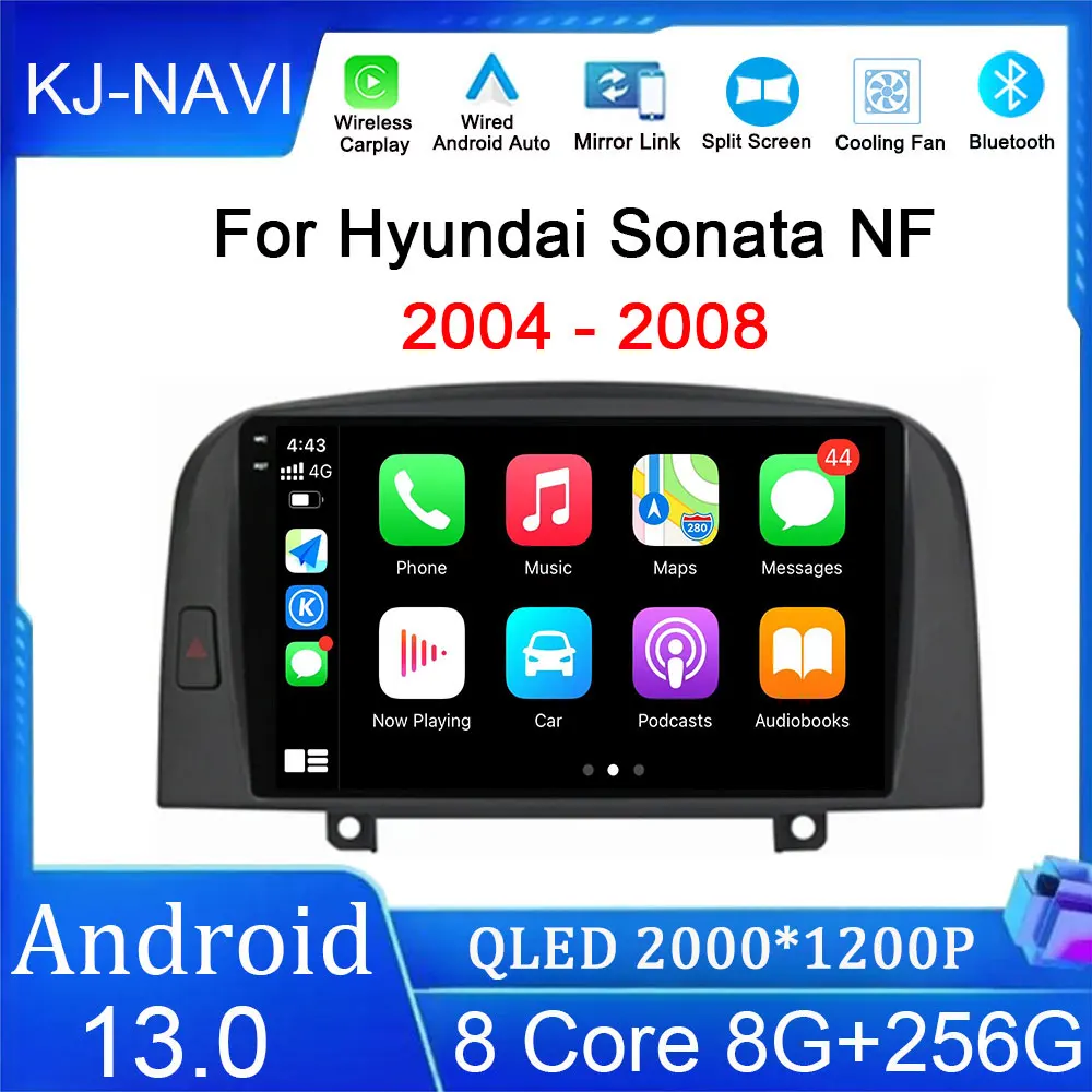 

Автомобильный радиоприемник для Hyundai Sonata NF 2004 - 2008 Android 13 автомобильный мультимедийный плеер навигация GPS экран DSP 4G беспроводной Carplay