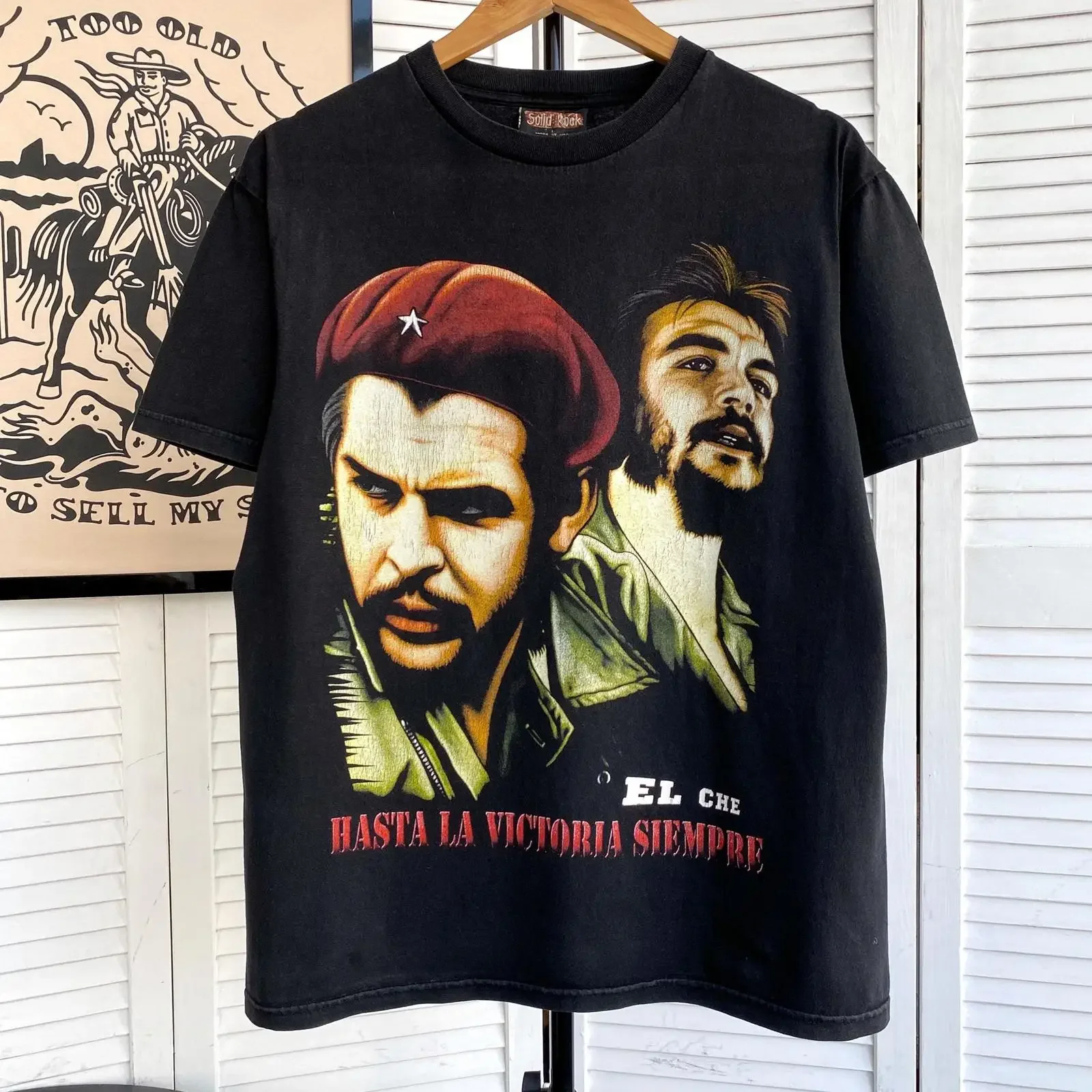 Vintage 90 amp 39 s Che Guevara USA Solid Rock T Shirt Y2K Size M L vintage Washed graphic Stylish Casual Unisex